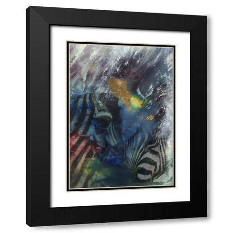 African Eyes Black Modern Wood Framed Art Print with Double Matting by Simons