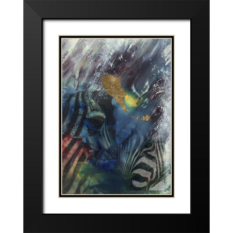 African Eyes Black Modern Wood Framed Art Print with Double Matting by Simons