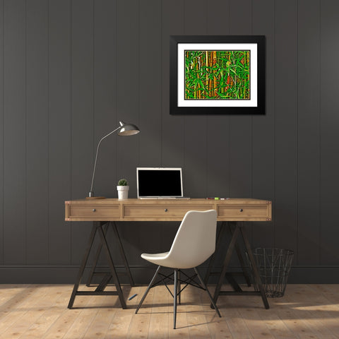 Bamboo in HD I Black Modern Wood Framed Art Print with Double Matting by Simons