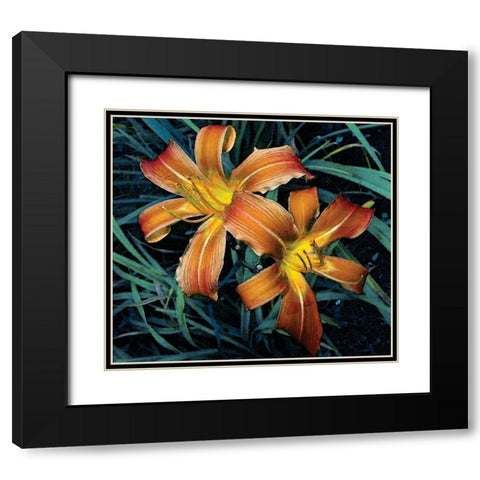 Celebration Black Modern Wood Framed Art Print with Double Matting by Simons