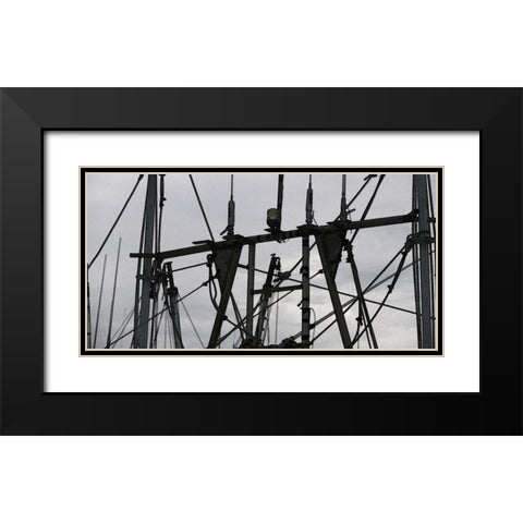 Convergent I Black Modern Wood Framed Art Print with Double Matting by Simons