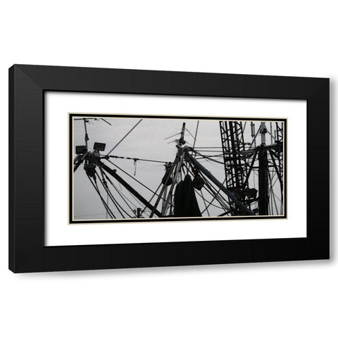 Convergent II Black Modern Wood Framed Art Print with Double Matting by Simons