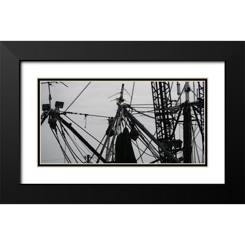 Convergent II Black Modern Wood Framed Art Print with Double Matting by Simons