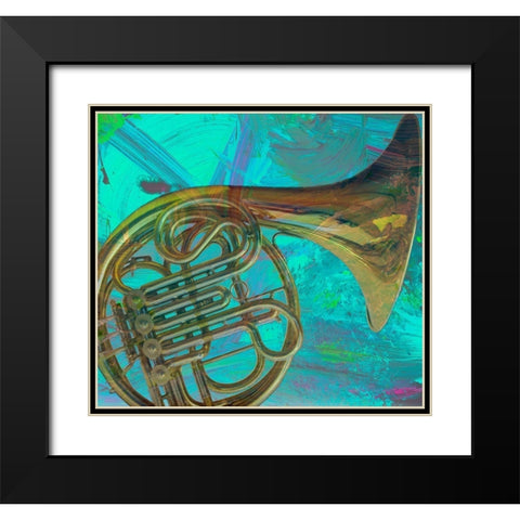 Cuerno Black Modern Wood Framed Art Print with Double Matting by Simons