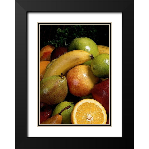 Fruities I Black Modern Wood Framed Art Print with Double Matting by Simons