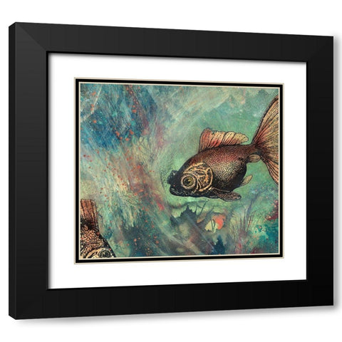 Goldies Pond II Black Modern Wood Framed Art Print with Double Matting by Simons