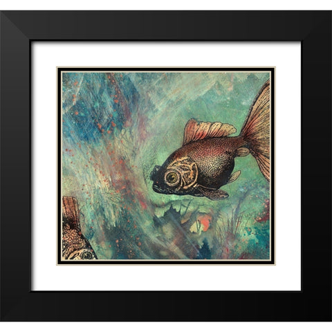 Goldies Pond II Black Modern Wood Framed Art Print with Double Matting by Simons
