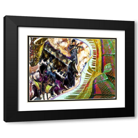 Honky Tonk Black Modern Wood Framed Art Print with Double Matting by Simons