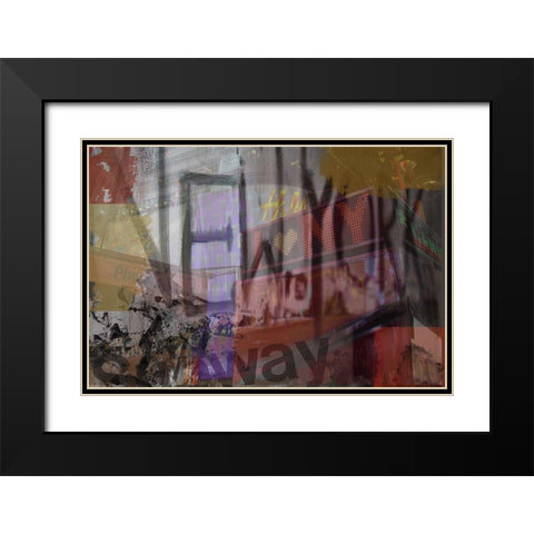 New York New York Black Modern Wood Framed Art Print with Double Matting by Simons