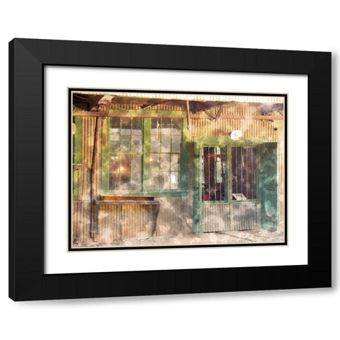 Old Time Black Modern Wood Framed Art Print with Double Matting by Simons