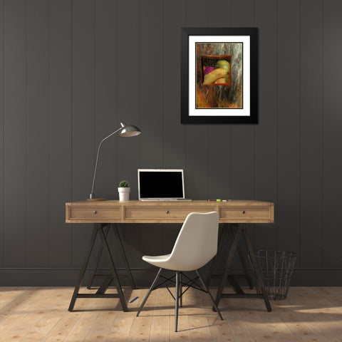 Painted Fruit II Black Modern Wood Framed Art Print with Double Matting by Simons