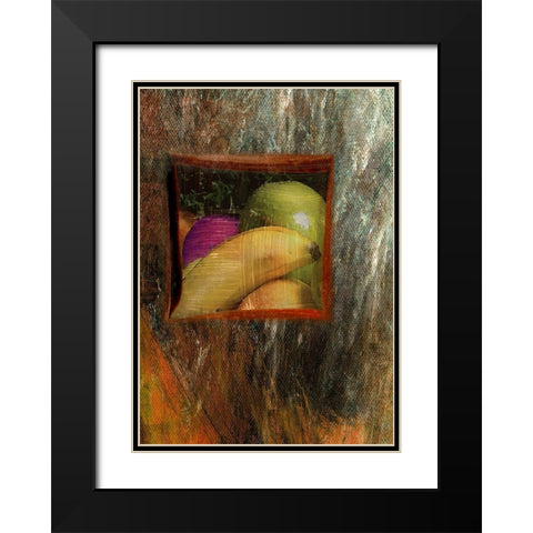 Painted Fruit II Black Modern Wood Framed Art Print with Double Matting by Simons