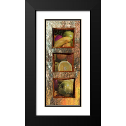 Painted Fruit III Black Modern Wood Framed Art Print with Double Matting by Simons