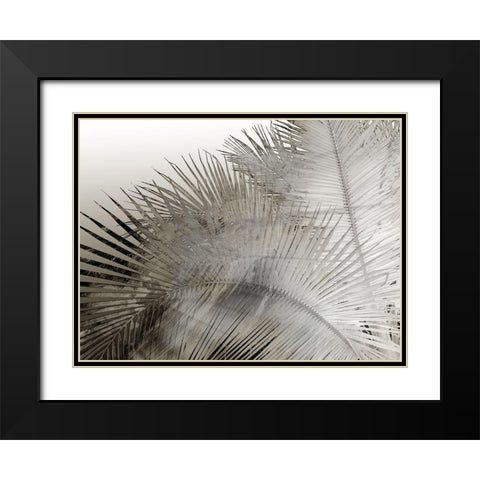 Painted Palm I Black and White Black Modern Wood Framed Art Print with Double Matting by Simons