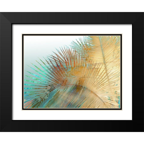 Painted Palm I Black Modern Wood Framed Art Print with Double Matting by Simons