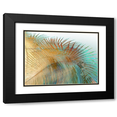 Painted Palm II Black Modern Wood Framed Art Print with Double Matting by Simons
