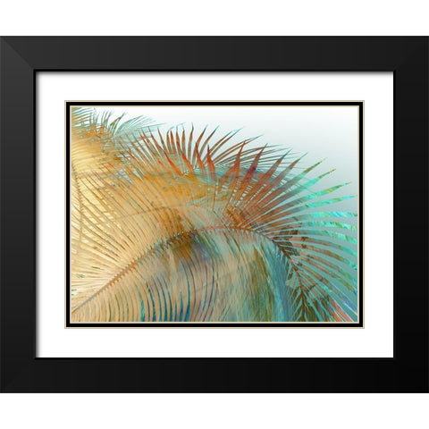 Painted Palm II Black Modern Wood Framed Art Print with Double Matting by Simons