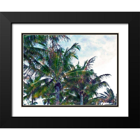 Palmtastic Black Modern Wood Framed Art Print with Double Matting by Simons