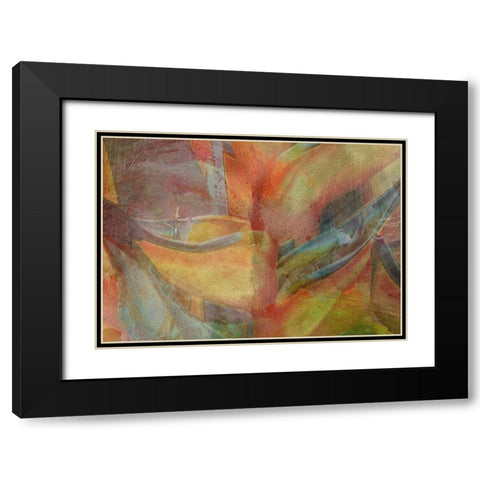 Paradise Abstraction Black Modern Wood Framed Art Print with Double Matting by Simons