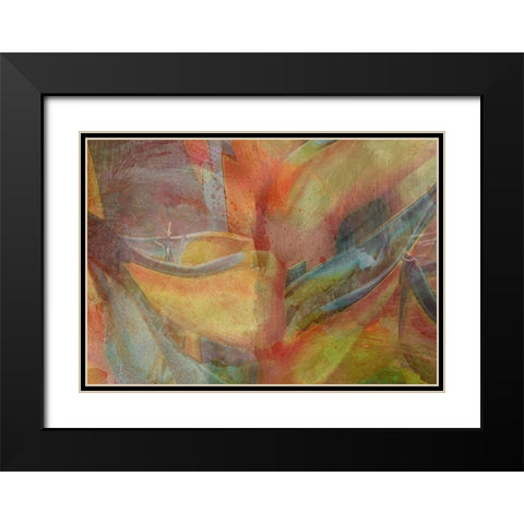 Paradise Abstraction Black Modern Wood Framed Art Print with Double Matting by Simons