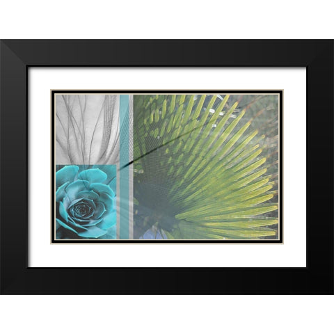 Plumage Cool II Black Modern Wood Framed Art Print with Double Matting by Simons