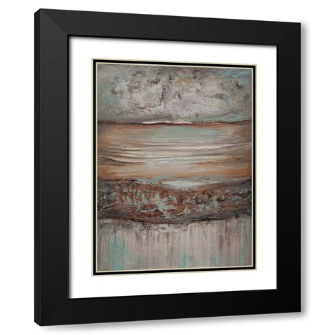 A Contours Black Modern Wood Framed Art Print with Double Matting by Hinz
