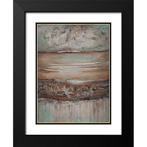 A Contours Black Modern Wood Framed Art Print with Double Matting by Hinz