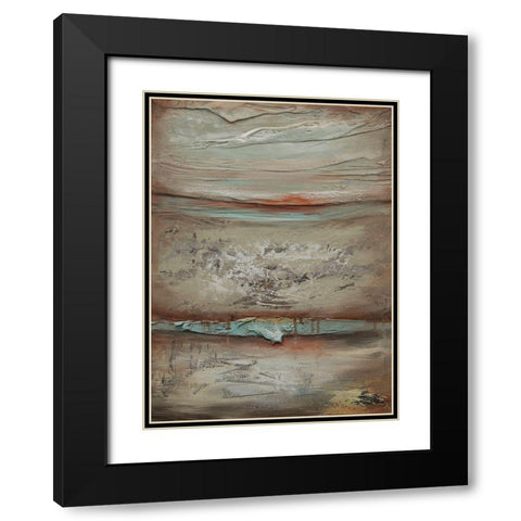 B Contours Black Modern Wood Framed Art Print with Double Matting by Hinz