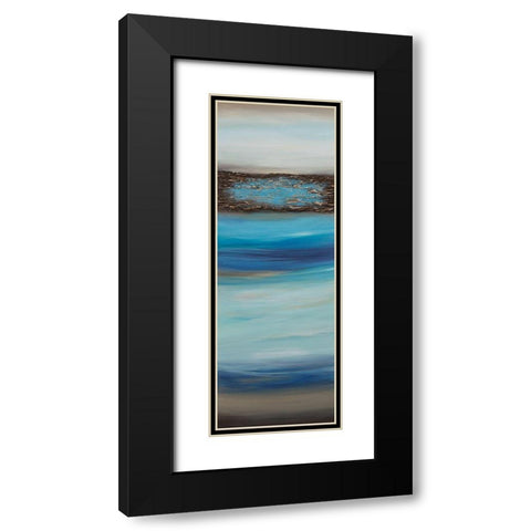 Oceanscape B Black Modern Wood Framed Art Print with Double Matting by Hinz