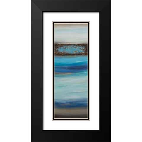 Oceanscape B Black Modern Wood Framed Art Print with Double Matting by Hinz