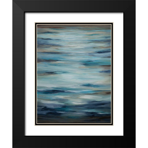 Soothing Waters Black Modern Wood Framed Art Print with Double Matting by Hinz