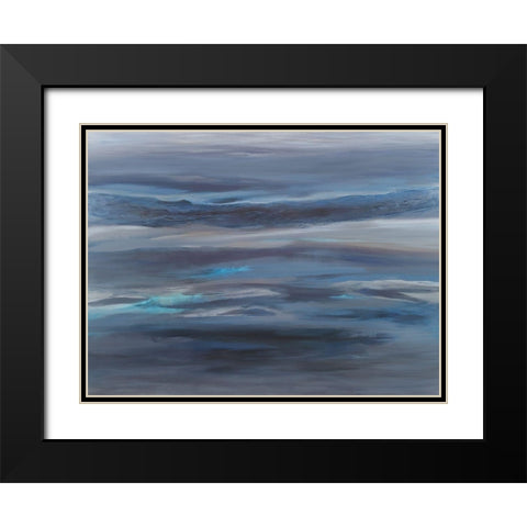Endless Sea Black Modern Wood Framed Art Print with Double Matting by Hinz