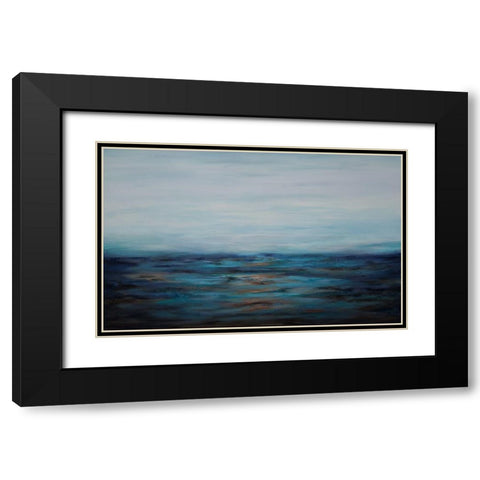 Mist Over Ocean Black Modern Wood Framed Art Print with Double Matting by Hinz