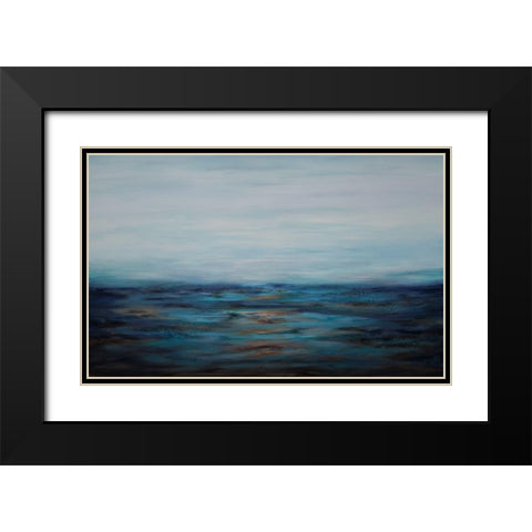 Mist Over Ocean Black Modern Wood Framed Art Print with Double Matting by Hinz