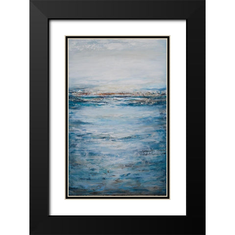 Seascape Tall Black Modern Wood Framed Art Print with Double Matting by Hinz