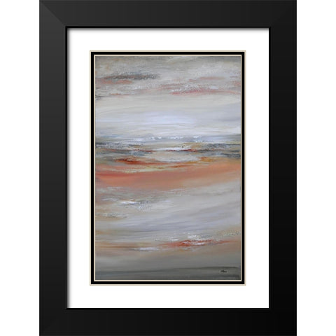Abstract Black Modern Wood Framed Art Print with Double Matting by Hinz