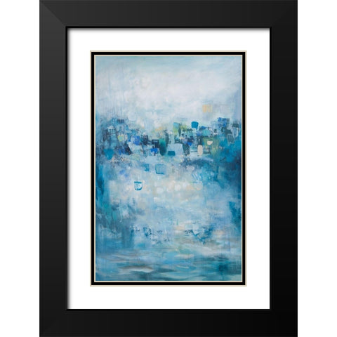 Abstract City Black Modern Wood Framed Art Print with Double Matting by Hinz