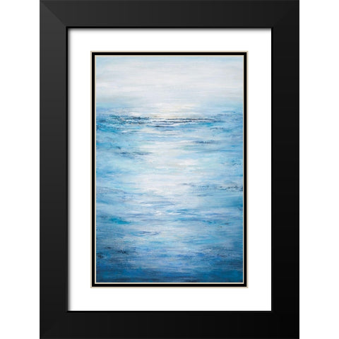 Seascape Black Modern Wood Framed Art Print with Double Matting by Hinz