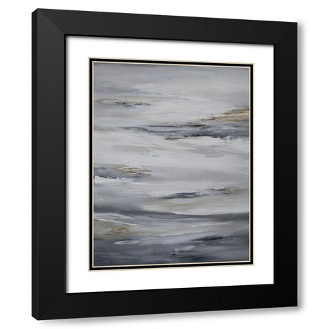 Abstract Large Glory Black Modern Wood Framed Art Print with Double Matting by Hinz
