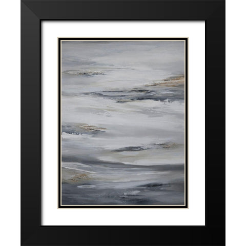 Abstract Large Glory Black Modern Wood Framed Art Print with Double Matting by Hinz