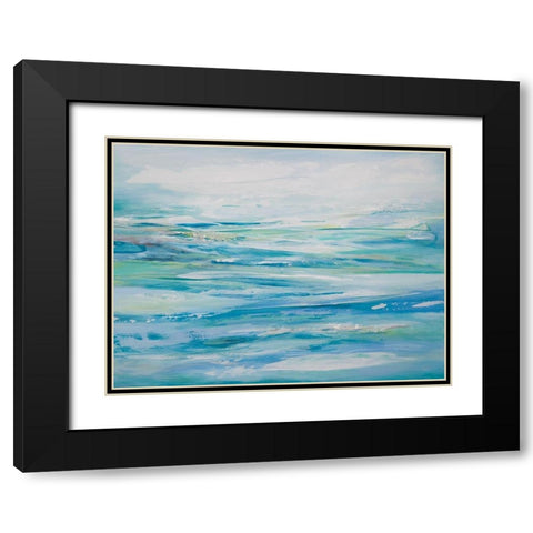 Abstract Seascape Black Modern Wood Framed Art Print with Double Matting by Hinz