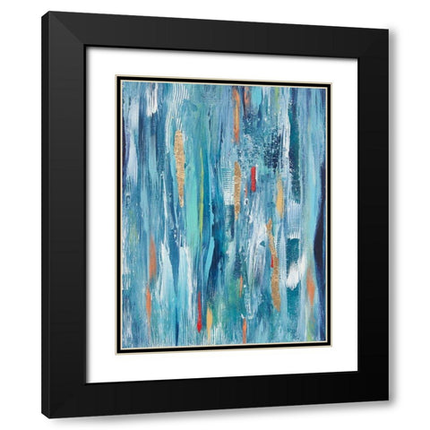 Ribbons with Gold Black Modern Wood Framed Art Print with Double Matting by Hinz