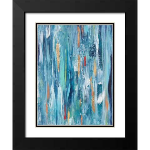Ribbons with Gold Black Modern Wood Framed Art Print with Double Matting by Hinz