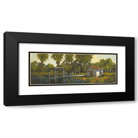 Fishing Hole Black Modern Wood Framed Art Print with Double Matting by Larson