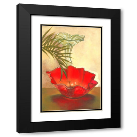 Strawberry Glass Black Modern Wood Framed Art Print with Double Matting by Larson