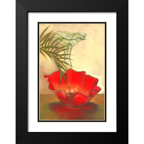 Strawberry Glass Black Modern Wood Framed Art Print with Double Matting by Larson