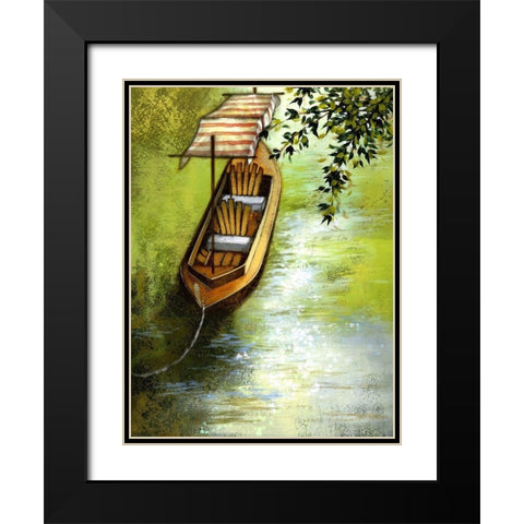 Going Boating On The Lake Black Modern Wood Framed Art Print with Double Matting by Larson