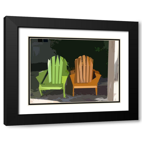 Adirondack II Black Modern Wood Framed Art Print with Double Matting by Mack