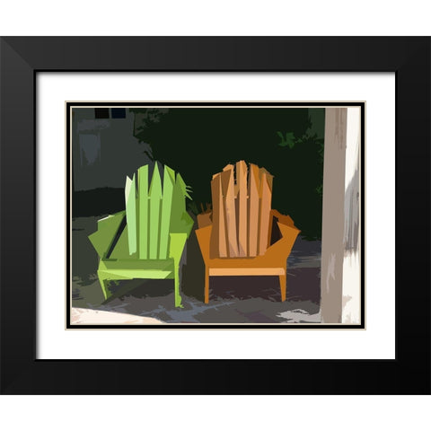 Adirondack II Black Modern Wood Framed Art Print with Double Matting by Mack