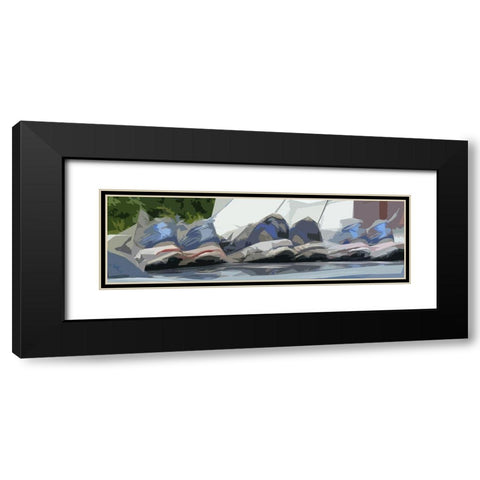 Tennies Black Modern Wood Framed Art Print with Double Matting by Mack